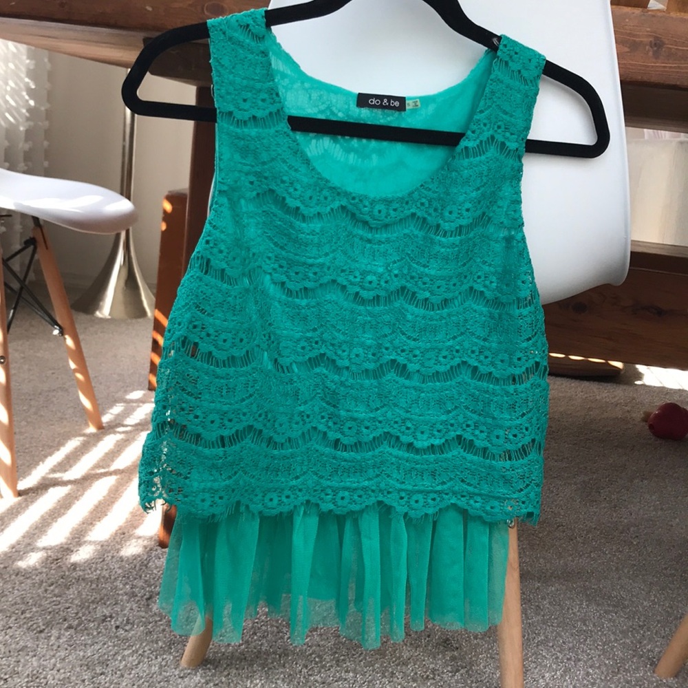Green lace top